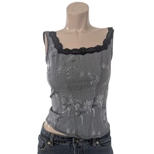 Arianne Charcoal and Black Floral Camisole